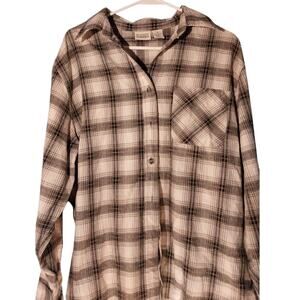 Classic Elements Mens Long Sleeve Flannel Button Up Shirt Size L